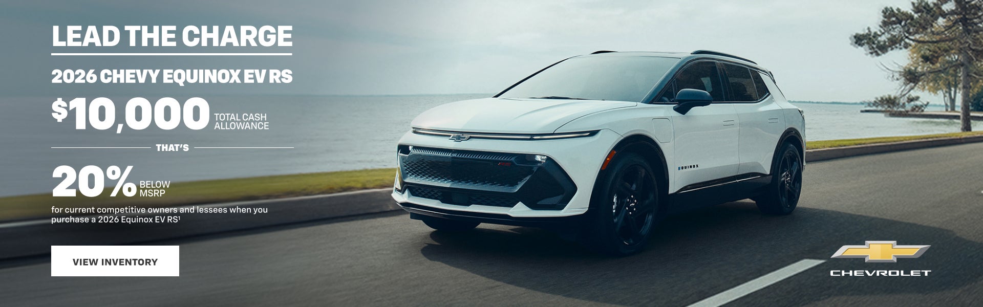 2026 Chevy Equinox EV RS. $10,000 Total Cash Allowance. Thats 20% Below MSRP for current competit...